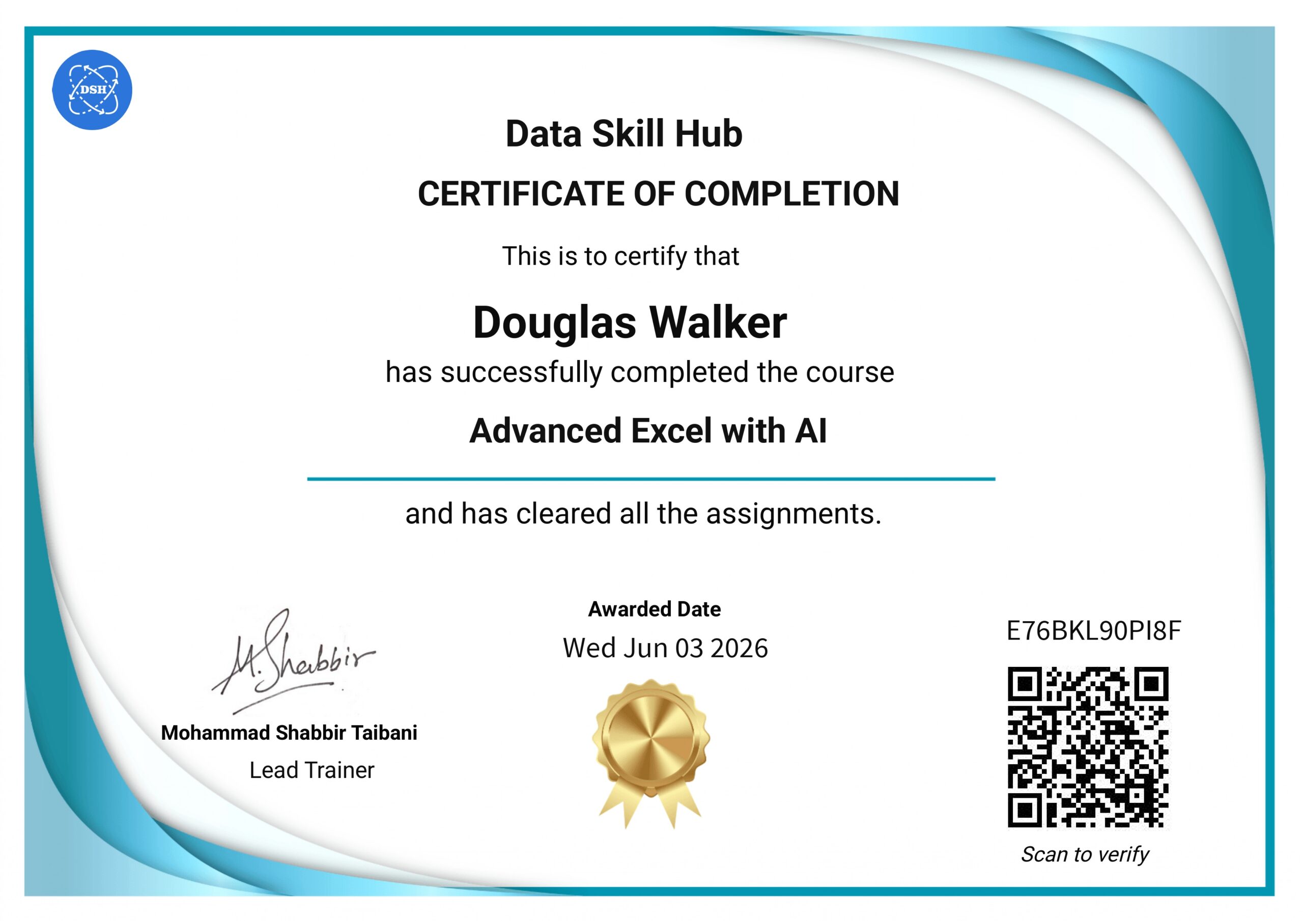 Advanced Excel Certificate