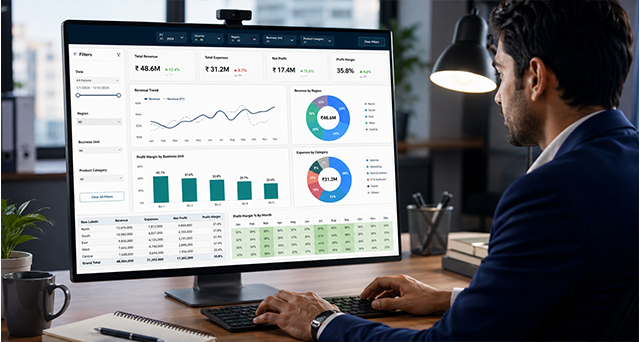 Financial Dashboard (Pivot Tables + Slicers)